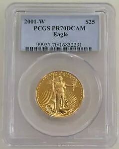 2001-W $25 プルーフ ゴールド イーグル PCGS PR70 DCAM - 1/2 オンス