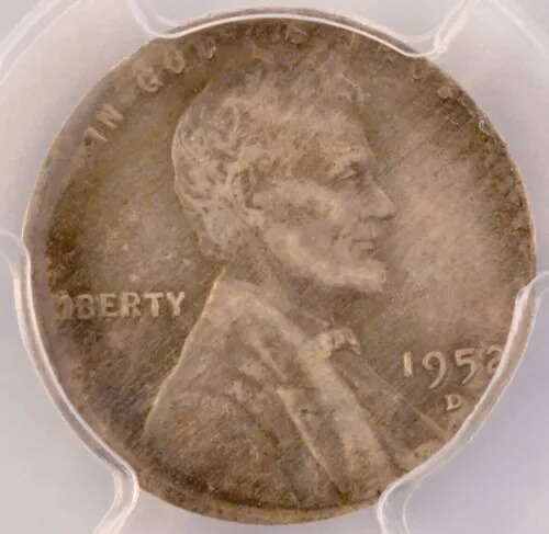 1952-D 1c 小麦セントが 10 セント硬貨プランシェ PCGS AU55 に衝突