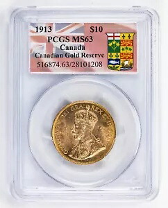 1913 カナダ 10 ドル金貨 - PCGS MS-63 カナダ金準備金|WORLD RESOURCE【KING店】