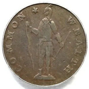 1788 8-C R-3 PCGS XF 40 期間マサチューセッツ コロニアル銅貨