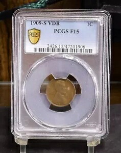 1909-S VDB リンカーン ウィート セント - PCGS F15 (#51085-L)