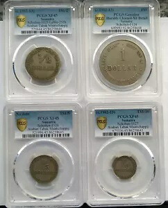 インドネシア スマトラ 1902-1913 プランテーション コイン 4 枚セット、PCGS、レア!