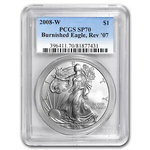 2008-W バーニッシュド アメリカン シルバー イーグル SP-70 PCGS (Rev '07)