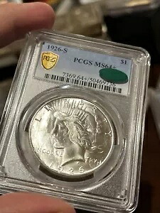 1926-S ピースダラー MS-64 + PCGS CAC オーバーポリッシュダイの表面!素晴らしい見た目