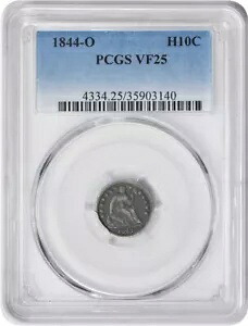 1844-O リバティ シーテッド シルバー ハーフダイム VF25 PCGS 432,520円