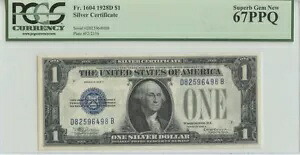 1928D $1 シルバー 証明書 FR# 1604 PCGS 67 PPQ 素晴らしい宝石 新品
