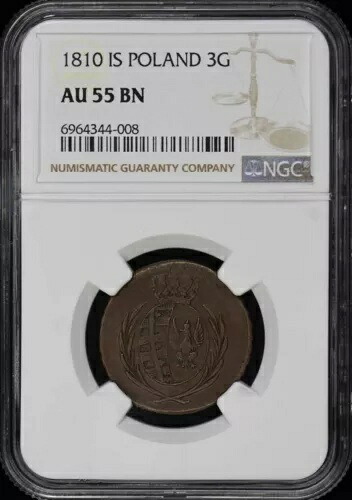 1810 はポーランド 3 グロッシ NGC AU55BN POP 2/1 451,000円