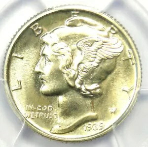 1939 プルーフ マーキュリー ダイム 10C コイン - 認定 PCGS PR68 (PF68) - 1,800 ドル相当