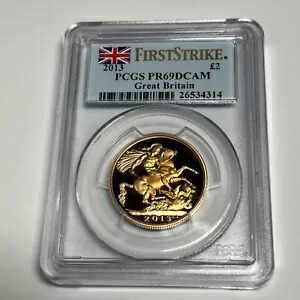 2013 英国 2 ポンド ゴールド ダブル ソブリン PCGS PR69 DCAM ファースト ストライク
