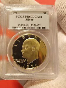 ???1971-S アイゼンハワー シルバー $1 ドル PCGS PR69DCAM???