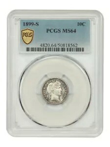 1899-S 10C PCGS MS64 - バーバー ダイム - ベター S-ミント号 469,040円