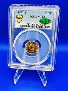 1877-S $2.50 リバティ ヘッド PCGS MS62 CAC