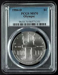 1984 D PCGS MS70 オリンピック記念コロシアム シルバー ドル $1 MS 70
