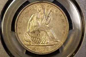 1858 O シーテッド リバティ ハーフダラー PCGS AU 53 WB 101 POP 1
