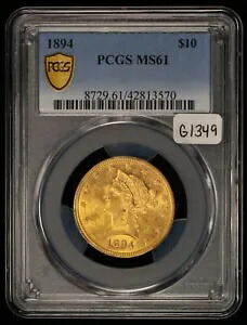 1894 G$10 リバティ ヘッド ゴールド イーグル - PCGS MS 61 - SKU-G1349