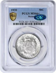 メイン記念シルバー ハーフダラー 1920 MS66+ PCGS (CAC)