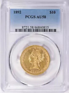 1892 リバティヘッド イーグル $10 ゴールド PCGS AU58