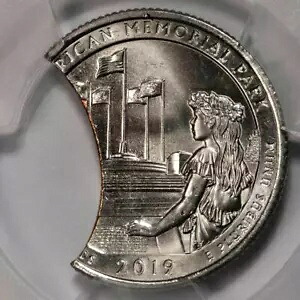 2019 PCGS MS64 27% クリップ プランシェ アメリカン メモリアル NP クォーター ミント エラー ユニーク