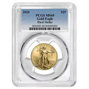 2024 $25 アメリカン ゴールド イーグル 1/2 オンス PCGS MS69 FS ブルーラベル