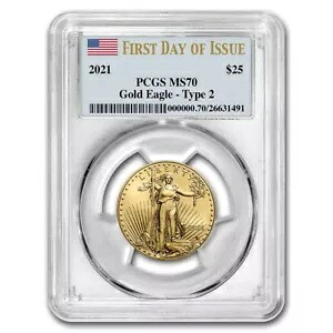 2021 1/2oz アメリカンゴールドイーグル (タイプ2) MS-70 PCGS (FDI)