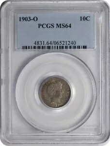 1903-O バーバー シルバー ダイム MS64 PCGS