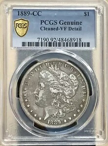 1889 CC モーガン シルバー ドル PCGS VF 詳細 カーソン シティ ミント キー デート コイン