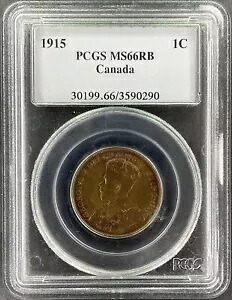 **希少** 1915 カナダ 1 セント レッド ペニー PCGS MS-66 RB - KM 21｜WORLD RESOURCE【KING店】
