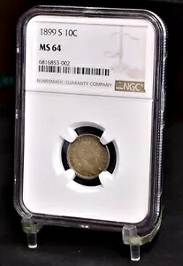 1899-S バーバー ダイム - NGC MS64 (#56573-L)