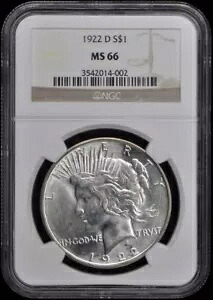 1922-D 平和ドル S$1 NGC MS66