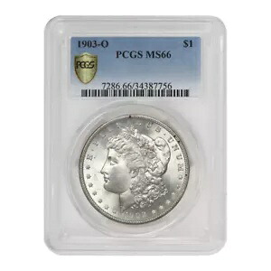 LUSTROUS 1903-O $1 シルバー モルガン ドル PCGS MS66 宝石グレード コイン