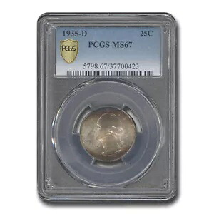 1935-D ワシントン クォーター MS-67 PCGS