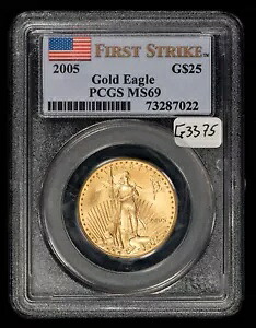 2005 G$25 1/2 オンス ゴールド アメリカン イーグル - ファースト ストライク - PCGS MS 69 - SKU-G3375
