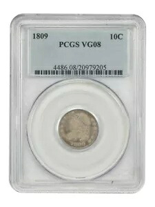 1809 10C PCGS VG08 - キャップ付きバスト ダイム - 主要初年度号