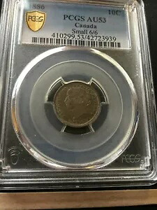 1886 Sm 6/6 (Obv 5) PCGS カナダグレード、?10 セント、**AU-53**｜WORLD RESOURCE【KING店】
