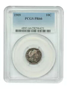 1909 10C PCGS PR66 - バーバー ダイム