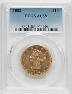 1882年 $10 リバティヘッド イーグル PCGS AU58