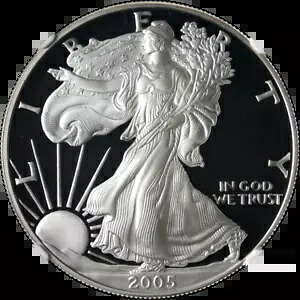 2005-W シルバー アメリカン イーグル $1 NGC PF70 ウルトラ カメオ ブラウン ラベル - 在庫