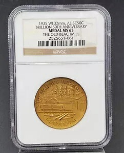 1935 WI 32mm AE SC50C BRILLION 50TH ANNIVERSARY NGC メダル MS63 オールドビーチミル BU