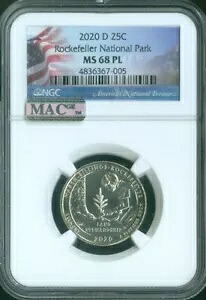 2020-D ロックフェラー クォーター NGC MS68 PL MAC 品質??