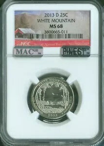 2013-D ホワイト マウンテン クォーター NGC MS68 MAC 品質