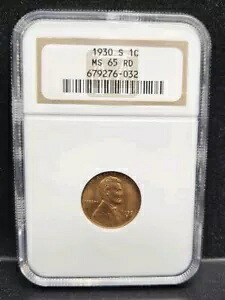 1930 S リンカーン ウィート セント NGC MS65 RD
