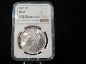1889 モーガン シルバー ダラー、NGC グレード MS 63。ストア #03173