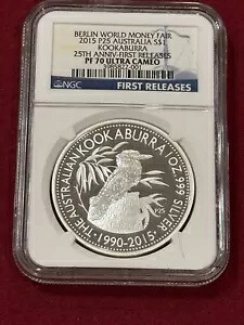 NGC PF70 UC 2015 P25 オーストラリア 1 オンス .999 クッカブラ 25 周年ベルリンコインショー