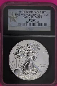 2013 W リバース プルーフ PF 69 シルバー アメリカン イーグル NGC グレーデッド アーリー リリース 862