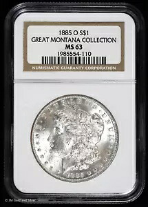 1885-O モーガン シルバー ダラー NGC MS 63 |グレート モンタナ コレクション未流通