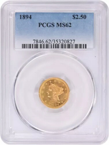 1894年 $2.50 ゴールド リバティ ヘッド MS62 PCGS|WORLD RESOURCE【KING店】