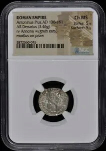 アントニヌス・ピウス、AD 138-161 ローマ帝国 AR デナリウス NGC 63｜WORLD RESOURCE【KING店】 698,280円