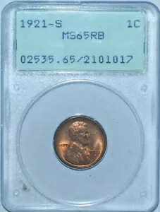 1921 S PCGS MS65RB レッド アンド ブラウン OGH ラトラー リンカーン ウィート セント｜WORLD RESOURCE【KING店】