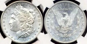 1885-S $1 NGC MS63 袋の跡をきれいにし、ホワイトミントの光沢とオリジナルの色を維持|WORLD RESOURCE【KING店】