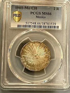 メキシコ: Republic 2 Reales 1861 Mo-CH MS66 PCGS 反射フィールド半防水｜WORLD RESOURCE【KING店】